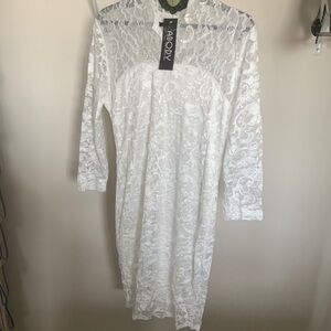 White Lace Long Sleeve Dress